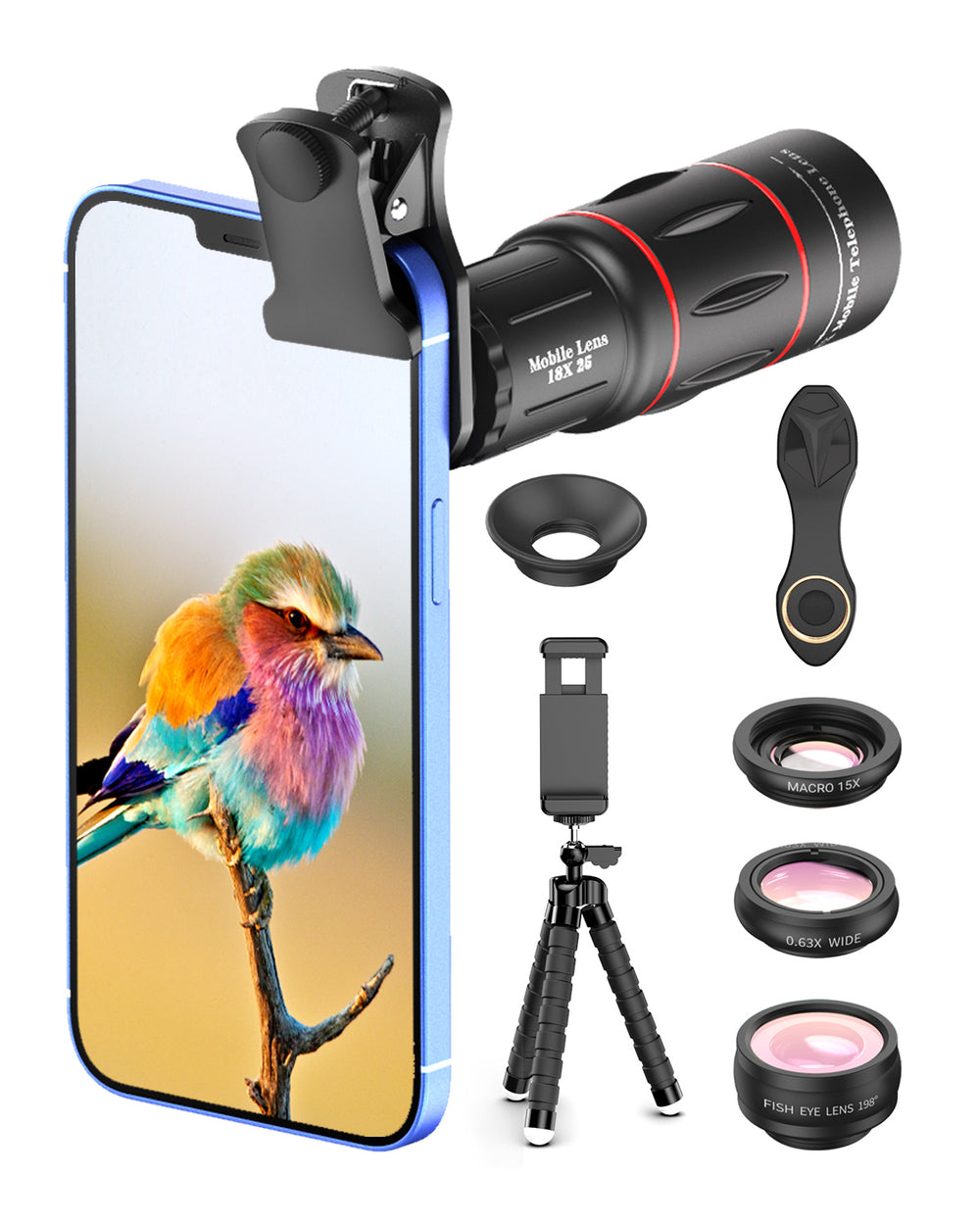 APEXEL 18X Telephoto 5-in-1 Smartphone Lens Kit