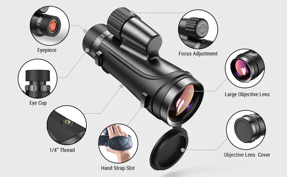 12X 50mm ED High - Powered Waterproof Monocular - Magnifiers NZ