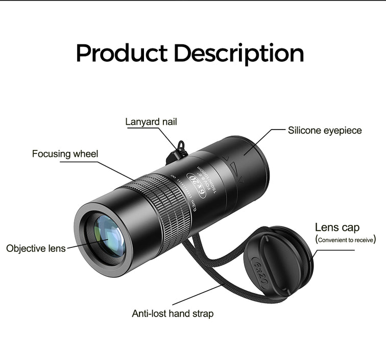 APEXEL Focus Monocular Zoom 6X20M