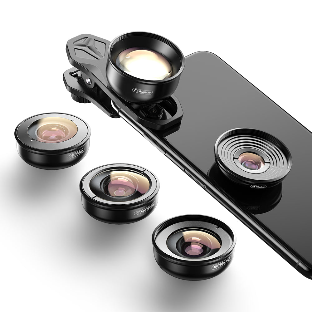 APEXEL 5-in-1 Dual Camera Clip Lens Kit