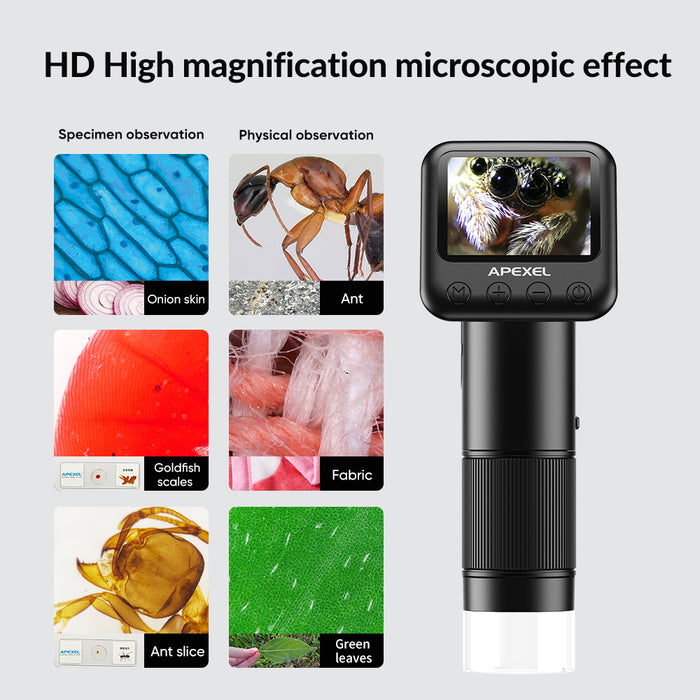 APEXEL High Resolution 20-100X Digital Microscope Lens Set