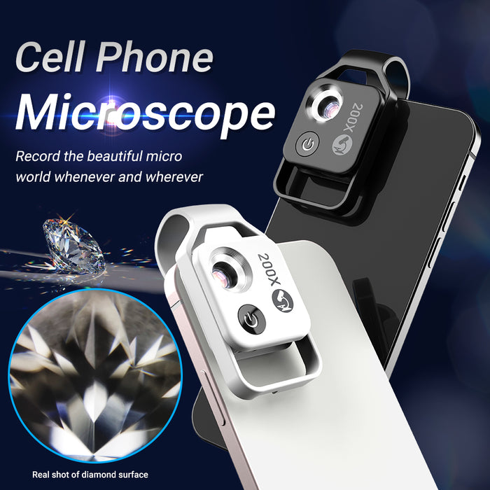 APEXEL Phone Microscope Lens 200X LED