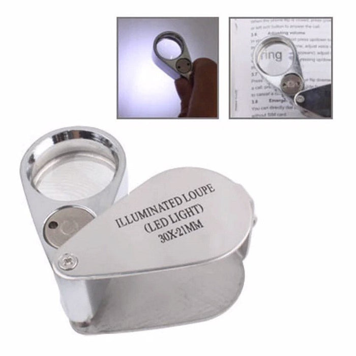 30X Jewellery Magnifier with 2 LED's - Magnifiers NZ