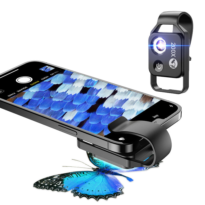 APEXEL Phone Microscope Lens 200X LED