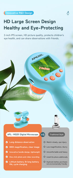 Apexel Woodpecker-Inspired Kids' Microscope