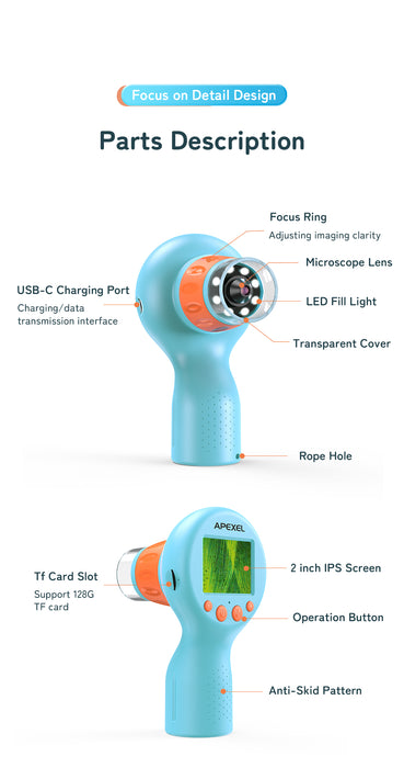 Apexel Woodpecker-Inspired Kids' Microscope