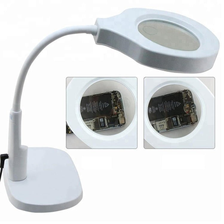 Desk Top Illuminated Stand Magnifier with Dual Clamp — Magnifiers NZ