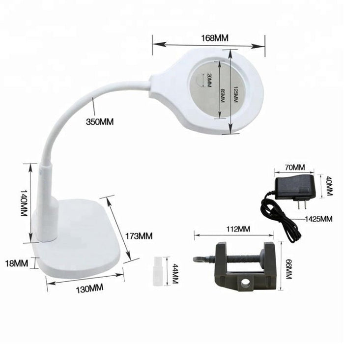 Desk Top Illuminated Stand Magnifier with Dual Clamp - Magnifiers NZ